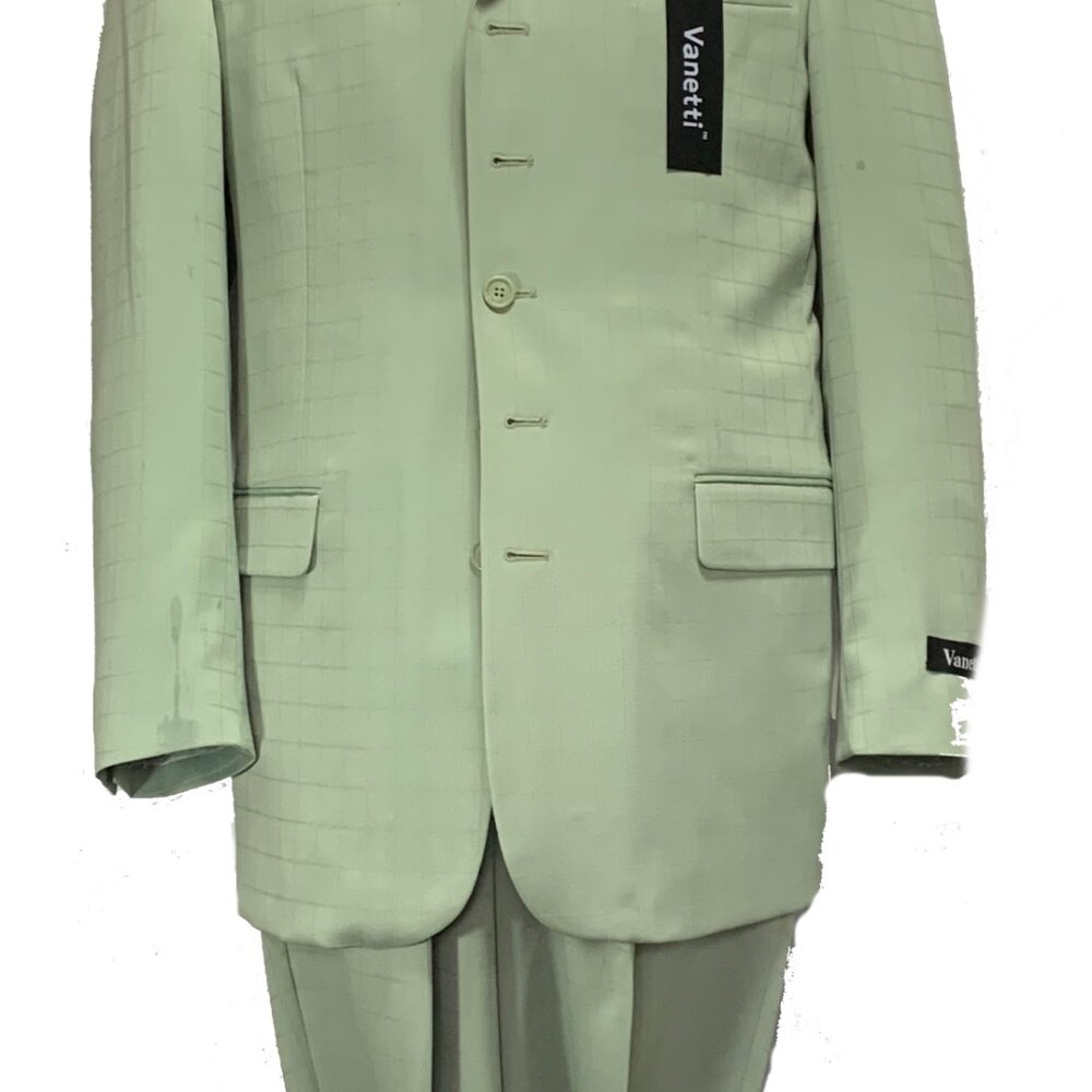 VANETTI LaCOLLEZIONI MEN'S 2 PIECE SUIT ITALIAN SUPERIOR POLYESTER 5B WOOL TOUCH